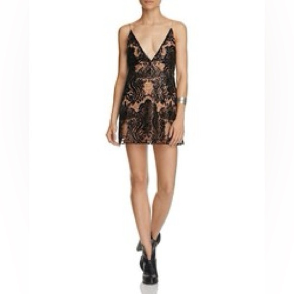 Free People Dresses & Skirts - Free People Night Shimmers Mini Dress in Black